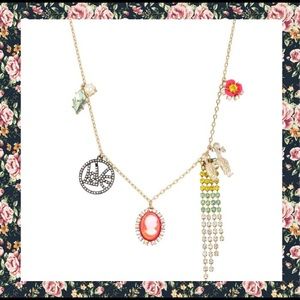 Betsey Johnson Granny Chic Charm Necklace 👵🏼